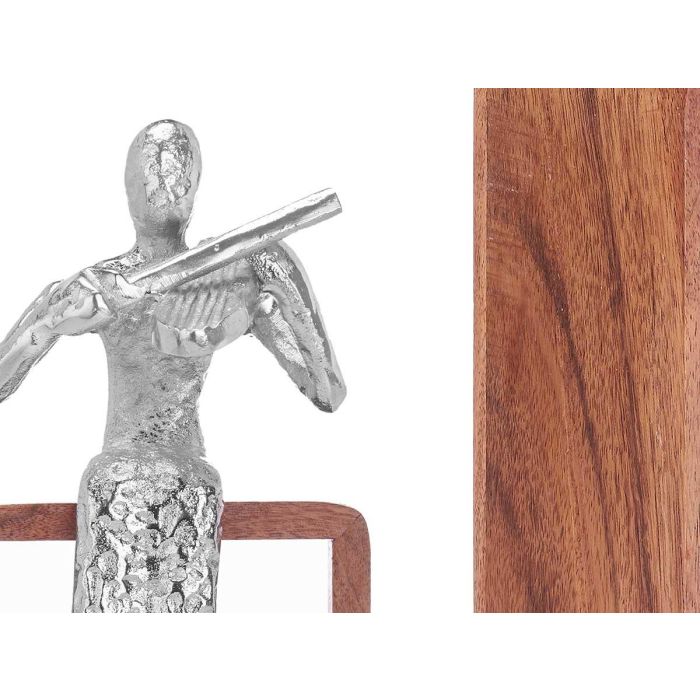 Figura Metal Violin Plata con Soporte Madera Giftdecor 13x27x13 cm (6 Unidades) 2 Figura Metal Violin Plata con Soporte Madera Giftdecor 13x27x13 cm (6 Unidades) 2