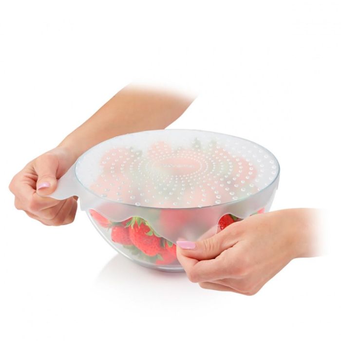 Tescoma 4food Tapas Flexibles de Silicona Universales para Boles, Herméticas, Ø17 y 23 cm, 2 Unidades, Aptas Frigorífico/Lavavajillas 2 Tescoma 4food Tapas Flexibles de Silicona Universales para Boles, Herméticas, Ø17 y 23 cm, 2 Unidades, Aptas Frigorífico/Lavavajillas 2