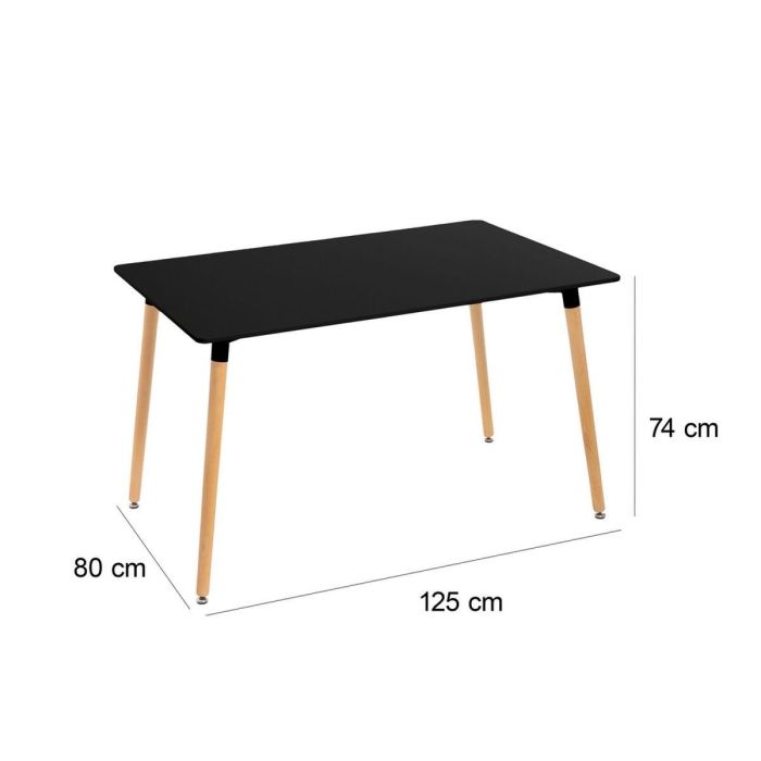 Mesa Negro Natural 120 x 80 x 75 cm 1 Mesa Negro Natural 120 x 80 x 75 cm 1