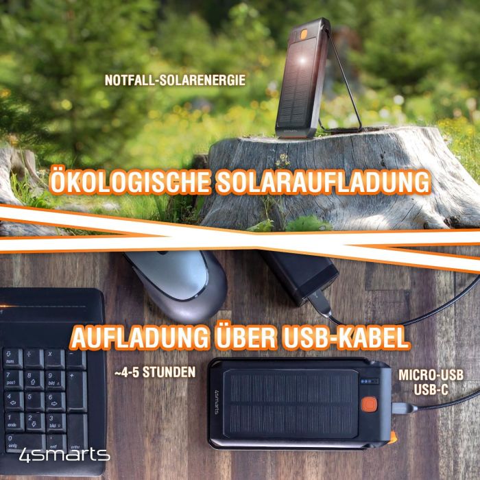 4smarts TitanPack Flex Powerbank Solar 10000mAh con Soporte y Lámpara 2 4smarts TitanPack Flex Powerbank Solar 10000mAh con Soporte y Lámpara 2