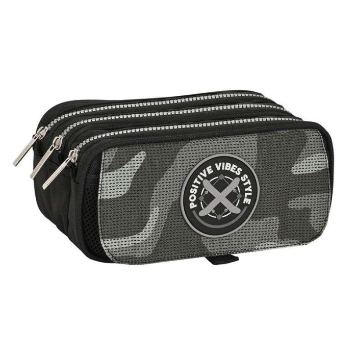 Estuche Escolar Safta Stone Negro 21,5 x 10 x 8 cm