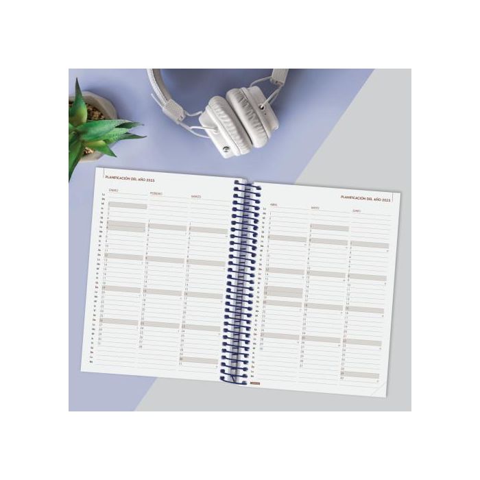 Finocam Agenda Anual Year Espiral E10-155x212 mm 1Dp Azul 2025 3