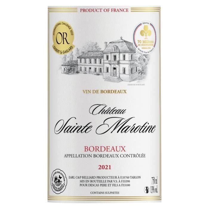 Château Sainte Marotine 2021 Burdeos - Vino tinto Burdeos 1