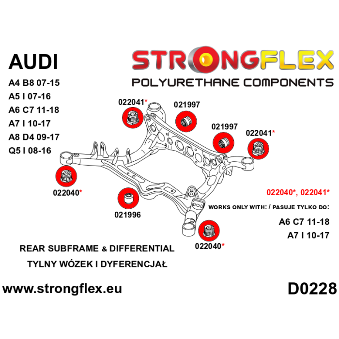 StrongFlex STF022041B Trasero Subchasis - Delantero Silentblock