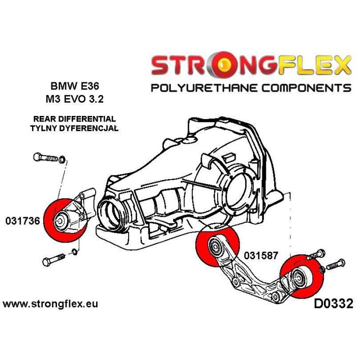 StrongFlex 031587B: Casquillo De Montaje Trasero Del Diferencial Trasero 2
