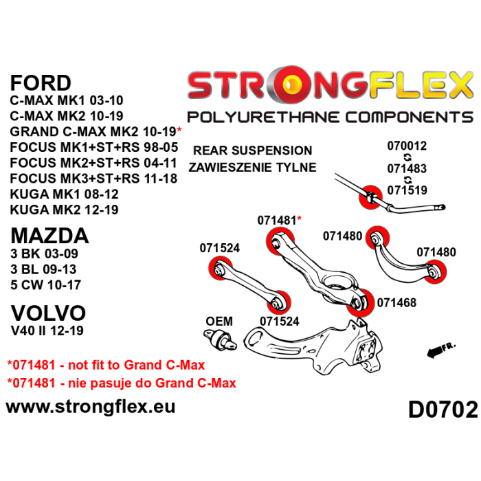 StrongFlex 071468B: Casquillo Del Brazo Inferior Exterior Trasero 1 StrongFlex 071468B: Casquillo Del Brazo Inferior Exterior Trasero 1
