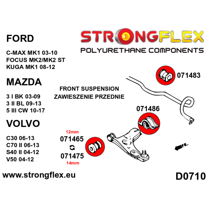 StrongFlex 071475A: Casquillo Delantero Horquilla Delantera - Tornillo 14 mm Sport 2