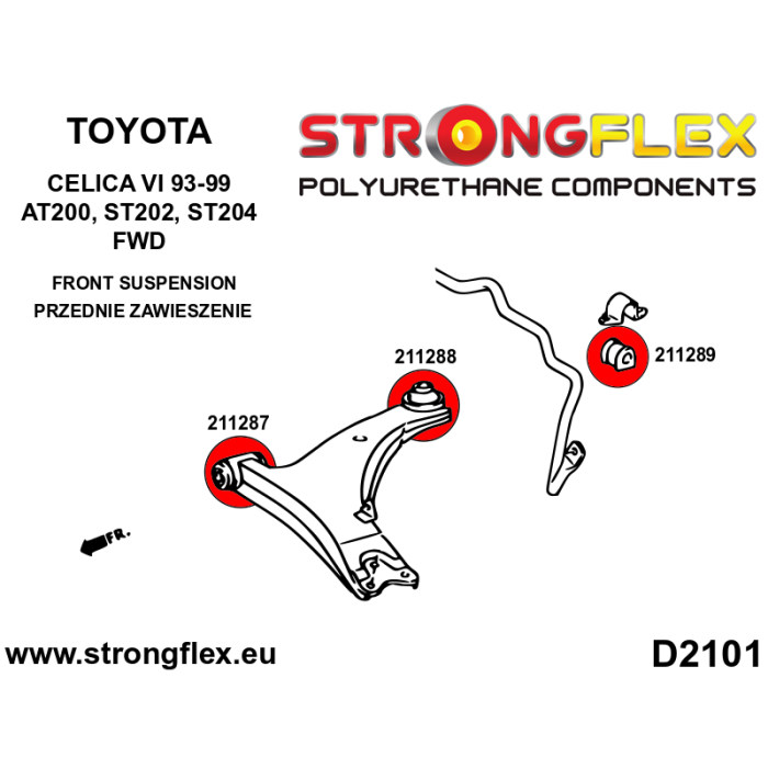 StrongFlex 211287B: Casquillo Delantero De Horquilla Delantera 1