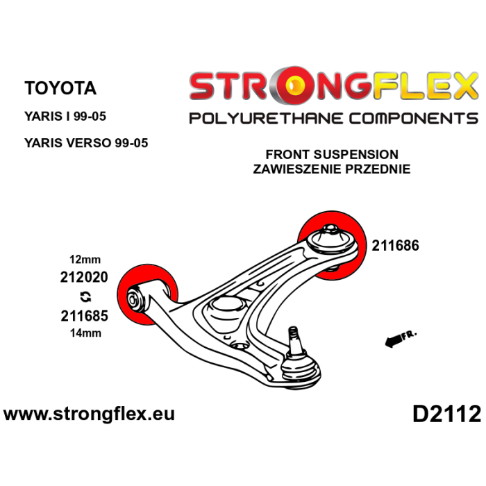 StrongFlex 211686A: Brazo Transversal Delantero - Casquillo Trasero Sport 1