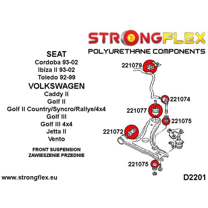 StrongFlex 221075B: Casquillo De Montaje Del Cáncamo Delantero 1