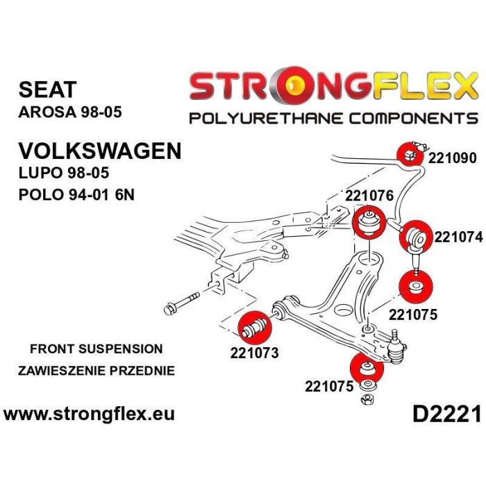 StrongFlex 221075B: Casquillo De Montaje Del Cáncamo Delantero 2