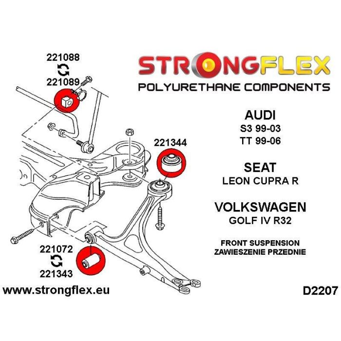 StrongFlex 226121A: Kit Casquillos Suspensión Total Sport 2 StrongFlex 226121A: Kit Casquillos Suspensión Total Sport 2