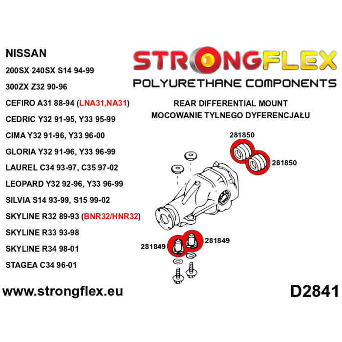 StrongFlex 281850B: Soporte Del Diferencial Trasero - Casquillo Trasero 1