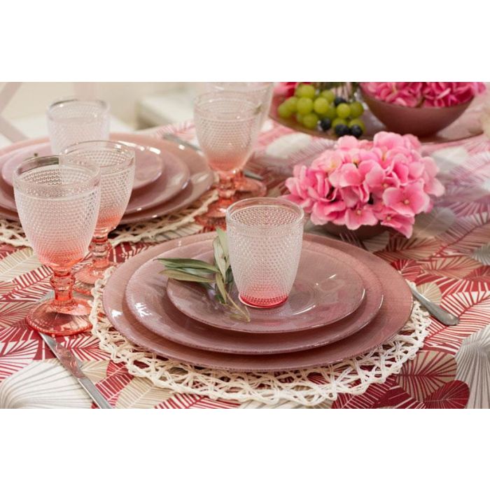 Plato Vidrio 21Cm Rosa Pastel Vivalto (24 Unidades) 4 Plato Vidrio 21Cm Rosa Pastel Vivalto (24 Unidades) 4