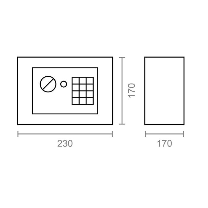 Caja fuerte electronica/llave 23x17x17cm cfc3 ne 13385 micel 2