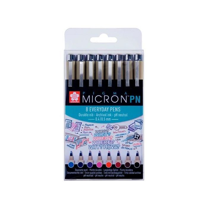 Talens Sakura Rotuladores Pigma Micron Pn Colores Surtidos Estuche 8 Ud Talens Sakura Rotuladores Pigma Micron Pn Colores Surtidos Estuche 8 Ud