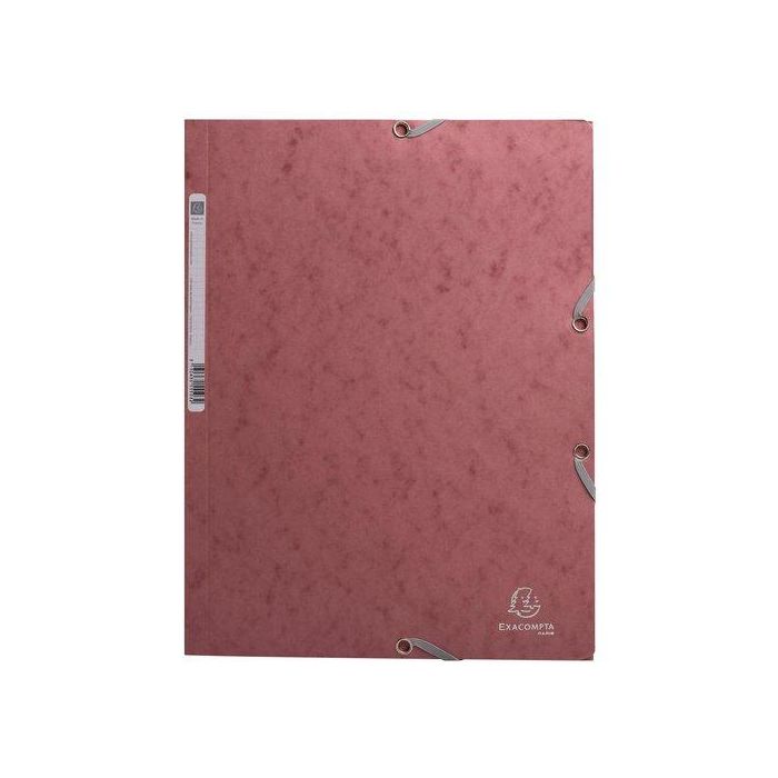 Carpeta De Gomas Y Solapas Exacompta Skandi Cartulina A4 400G Con Etiqueta Rosa Viejo (Set de 25)