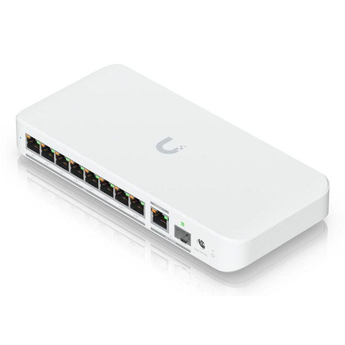 Ubiquiti 8x 2.5 GbE PoE++, 1x 10G SFP+ or 10/5/2.5/1 GbE RJ45 combination port, 60W PoE++, 60 Gbps, white 4 Ubiquiti 8x 2.5 GbE PoE++, 1x 10G SFP+ or 10/5/2.5/1 GbE RJ45 combination port, 60W PoE++, 60 Gbps, white 4