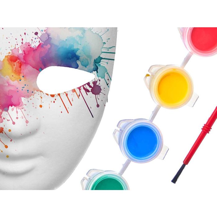 Máscara para Manualidades Adulto con Pintura - Pincello, 18x7x20 cm, Incluye 6 Temperas (24 Unidades) 3 Máscara para Manualidades Adulto con Pintura - Pincello, 18x7x20 cm, Incluye 6 Temperas (24 Unidades) 3