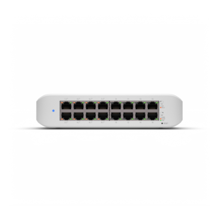 Ubiquiti UniFi Switch Lite 16 PoE L2, Switch Gigabit Ethernet de 16 Puertos con 16 Gbit/s, Alimentación PoE, Blanco, Montaje en Pared Ubiquiti UniFi Switch Lite 16 PoE L2, Switch Gigabit Ethernet de 16 Puertos con 16 Gbit/s, Alimentación PoE, Blanco, Montaje en Pared
