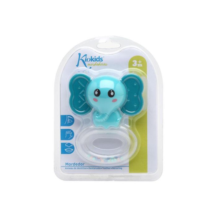 KioKids Mordedor Sonajero Elefante de Silicona para Bebés +3 Meses | Alivio Dentición Encías - Estimula Tacto, Vista, Oído | Azul 1 KioKids Mordedor Sonajero Elefante de Silicona para Bebés +3 Meses | Alivio Dentición Encías - Estimula Tacto, Vista, Oído | Azul 1