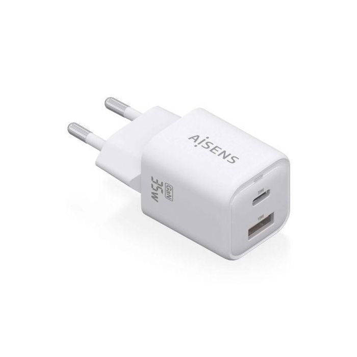 AISENS - CARGADOR GaN 35W, 1xUSB-C PD3.0 QC4.0, 1xUSB-A QC3.0, BLANCO AISENS - CARGADOR GaN 35W, 1xUSB-C PD3.0 QC4.0, 1xUSB-A QC3.0, BLANCO