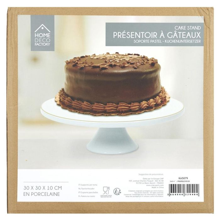 Home Deco Factory Pastelera Lounge Diámetro 30 cm Altura 10 cm con Ribete Dorado 1