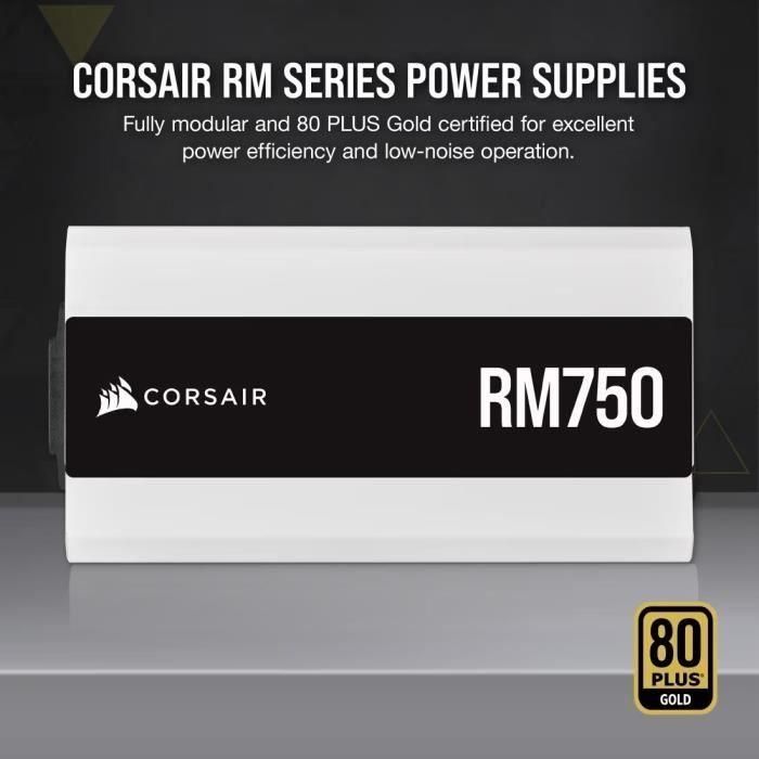 Corsair RM Series RM750 CP-9020231-EU Fuente Alimentación 750W 80 PLUS Gold Blanca 1 Corsair RM Series RM750 CP-9020231-EU Fuente Alimentación 750W 80 PLUS Gold Blanca 1