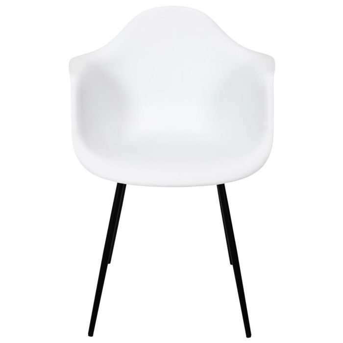 Home Deco Factory Silla Butaca Gustav Essentiel Blanca, Asiento Polipropileno Patas Hierro Negro, Estilo Escandinavo, 62x59xh85cm 3 Home Deco Factory Silla Butaca Gustav Essentiel Blanca, Asiento Polipropileno Patas Hierro Negro, Estilo Escandinavo, 62x59xh85cm 3