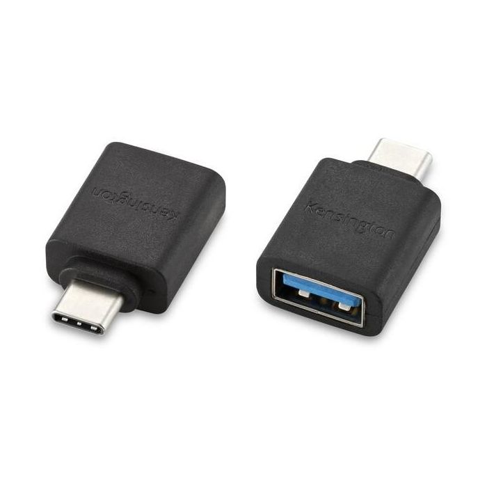 Kensington CA1010 Adaptador USB-C a USB-A M/F para Conectar Dispositivos Antiguos a Nuevos, Datos 5Gbps y Carga Rápida 3A 3