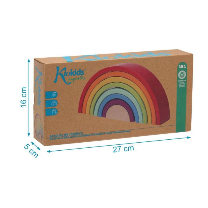 KioKids Arcoíris de Madera Waldorf Montessori Grande 8 Piezas Multicolor para Niños +18 meses, Desarrollo Motricidad y Lógica 1 KioKids Arcoíris de Madera Waldorf Montessori Grande 8 Piezas Multicolor para Niños +18 meses, Desarrollo Motricidad y Lógica 1