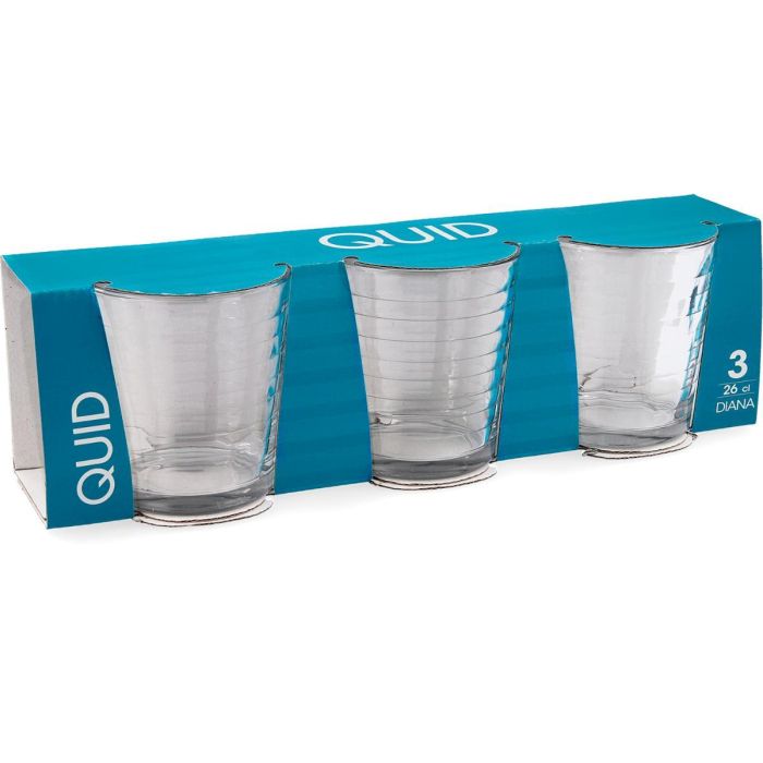 Quid Set 3 Vasos Bajos Vidrio Diana 26 cL 2
