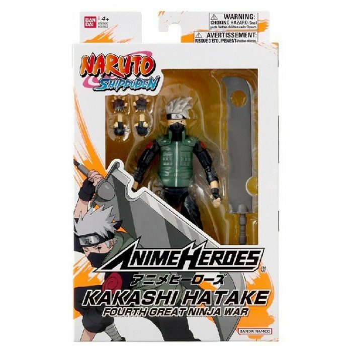 Figura Anime Heroes - Bandai - Naruto Shippuden - Kakashi Hatake (Cuarta Gran Guerra Ninja) - 17 cm