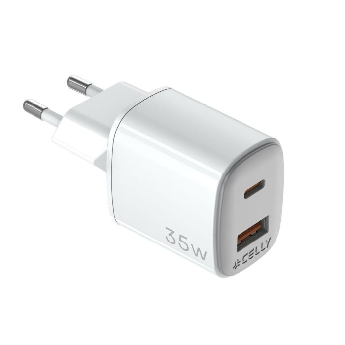 Cargador de Pared Celly UPTC1USB1USBC35 Blanco 15 W Cargador de Pared Celly UPTC1USB1USBC35 Blanco 15 W