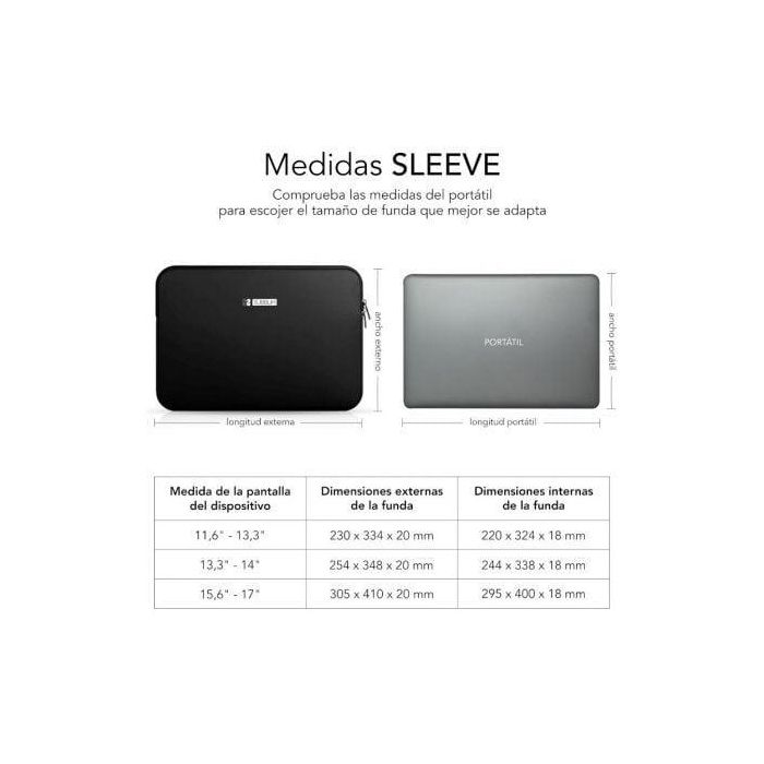 Funda Subblim Business Laptop Sleeve Neoprene para Portátiles 13.3"-14"/ Negra 1
