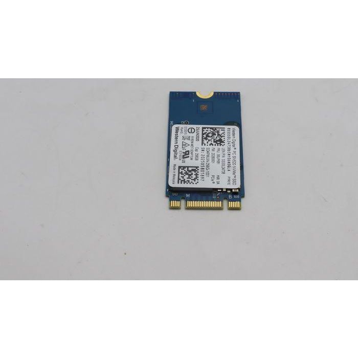 Lenovo M.2 PCIe NVMe SSD, 256GB capacity, M.2-2242 form factor, Gen3x2 speed, RoHS compliant for laptops and compact devices. 4