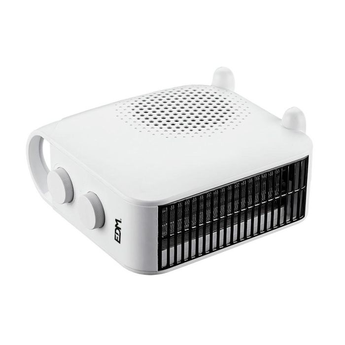 Edm Calefactor Compacto 1000-2000W Blanco, Posición Vertical/Horizontal, Aire Fresco, Protección Sobrecalentamiento