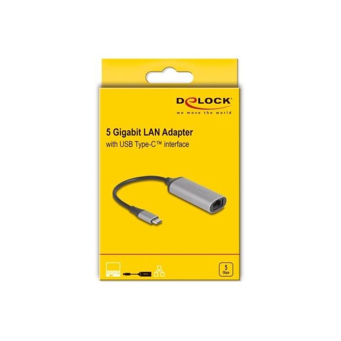 DELOCK USB Type-C Adapter zu 5 Gigabit LAN 1 DELOCK USB Type-C Adapter zu 5 Gigabit LAN 1