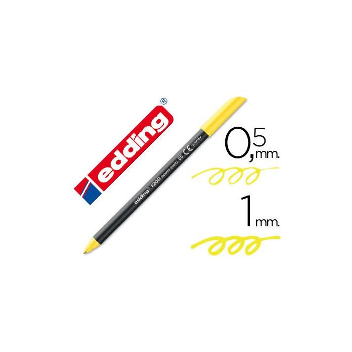 Rotulador Edding Punta Fibra 1200 Amarillo Neon N.65 Punta De Fibra 0,5 mm 10 unidades