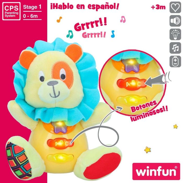 Peluche con Sonido Winfun León 15 x 15 x 9 cm (6 Unidades) 5