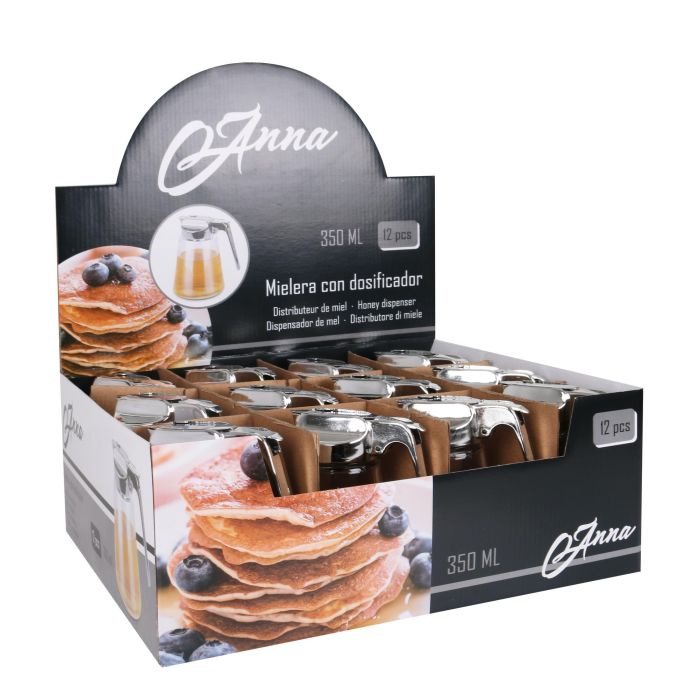 Mielera de vidrio con dosificador 350 ml - Anna (24 Unidades) 3