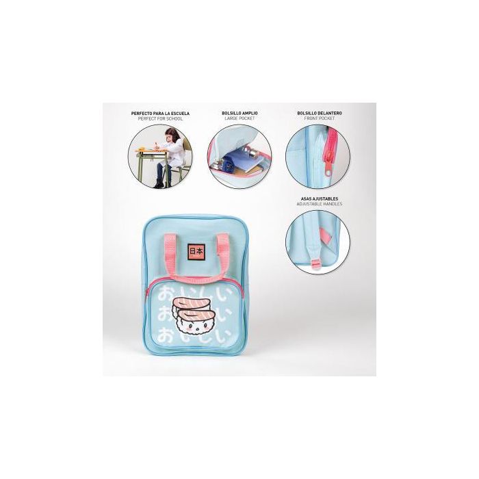 Mochila Escolar Otaku Azul claro 4 Mochila Escolar Otaku Azul claro 4