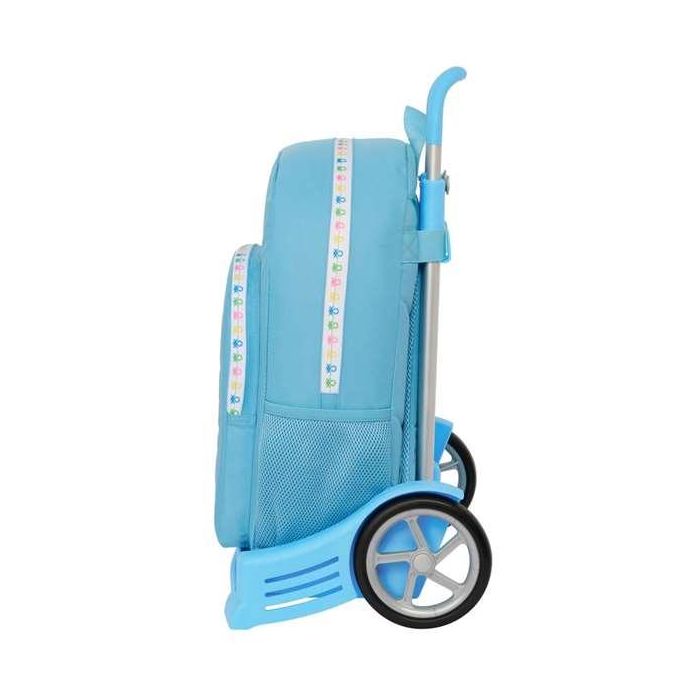 Mochila Escolar con Ruedas Benetton Spring Azul cielo 30 x 46 x 14 cm 1