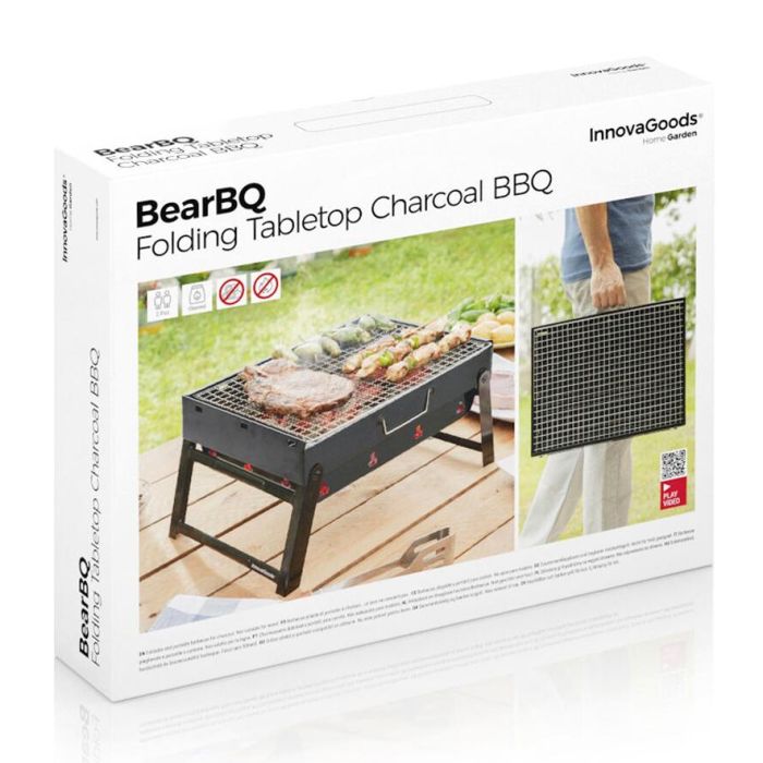 Barbacoa Plegable Portátil para Carbón BearBQ InnovaGoods 17 Barbacoa Plegable Portátil para Carbón BearBQ InnovaGoods 17
