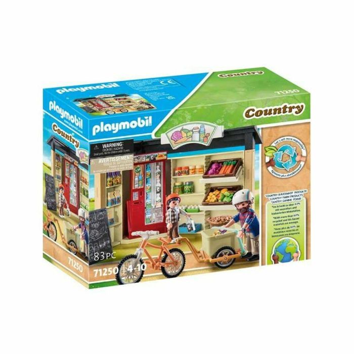 Playmobil Tienda Granja 24 Horas con Máquina de Leche, Frutas y Verduras Frescas y Ecológicas, Set de 83 Piezas