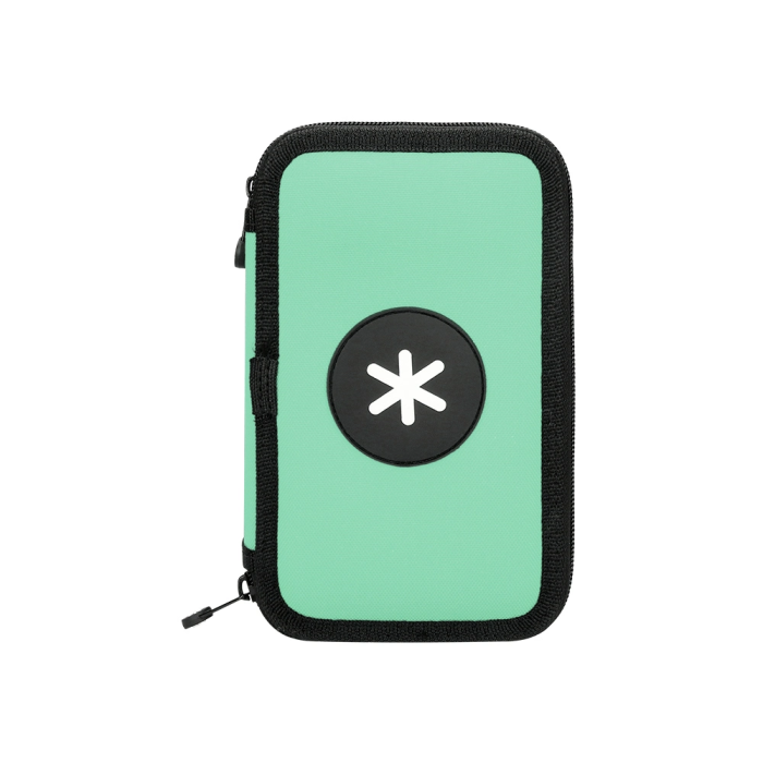 Antartik Plumier Escolar Doble Cremallera Color Menta 28 Piezas 1