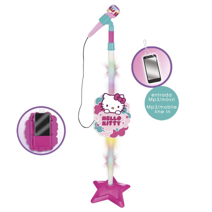 REIG Micrófono con Amplificador 1515 Hello Kitty Juguete Musical para Niños +3 Años