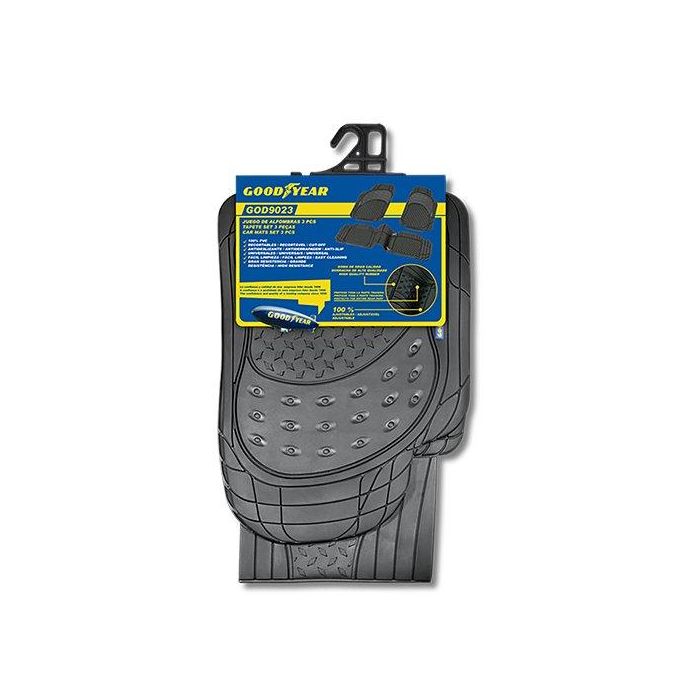 Goodyear GOD9023 Alfombra Goma Negra 3 Piezas 1
