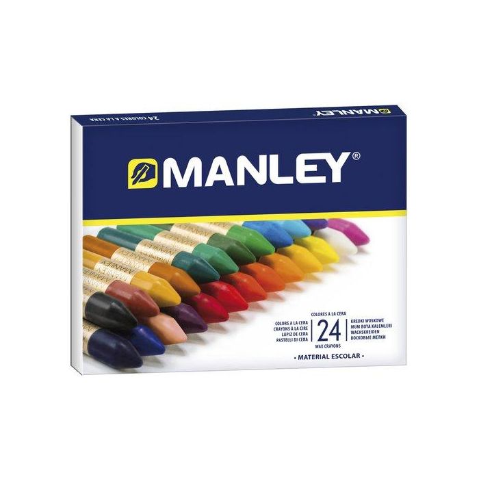 Manley Ceras 60 mm Colores Surtidos Estuche 24 Ud