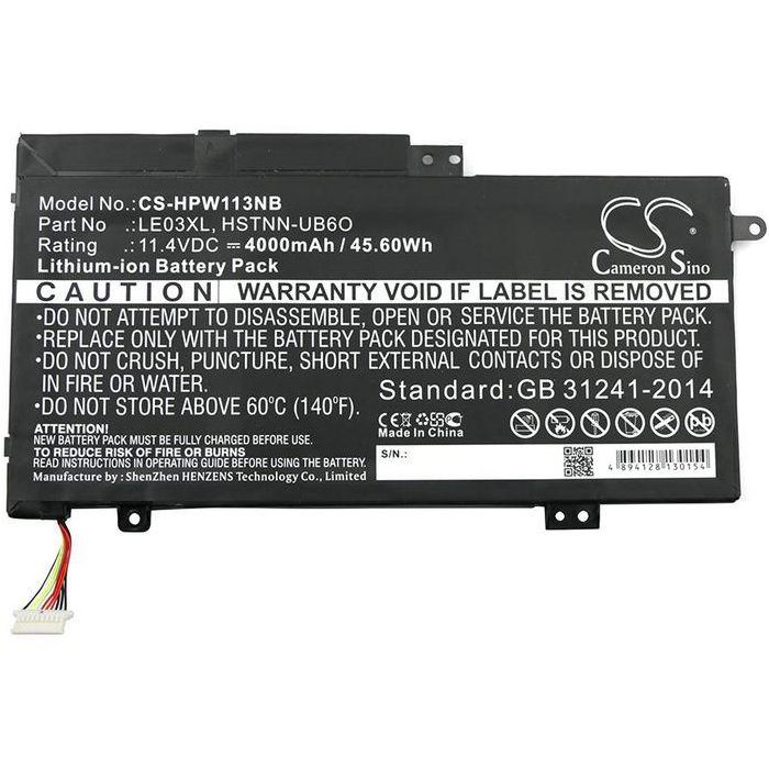 CoreParts Laptop Battery for HP 45.60Wh Li-ion 11.4V 4000mAh Black, Envy x360 M6-W, K8N82LA, M1M00EA, M1M04EA, M1M05EA, M1M06EA, M1M07EA, M1M CoreParts Laptop Battery for HP 45.60Wh Li-ion 11.4V 4000mAh Black, Envy x360 M6-W, K8N82LA, M1M00EA, M1M04EA, M1M05EA, M1M06EA, M1M07EA, M1M